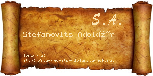 Stefanovits Adolár névjegykártya